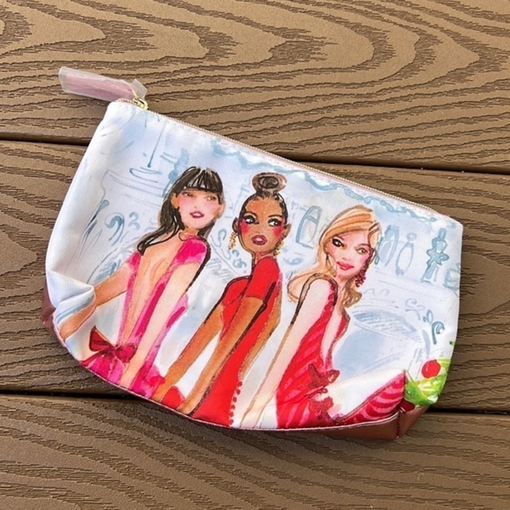 Estee Lauder cute glamour pink metallic make up bag